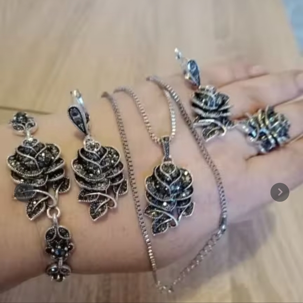 Turkish Vintage Style Jewelry Set forWomen,NEW,4Pcs,Size7,8,9WeddingHandmadeGift - Picture 12 of 12